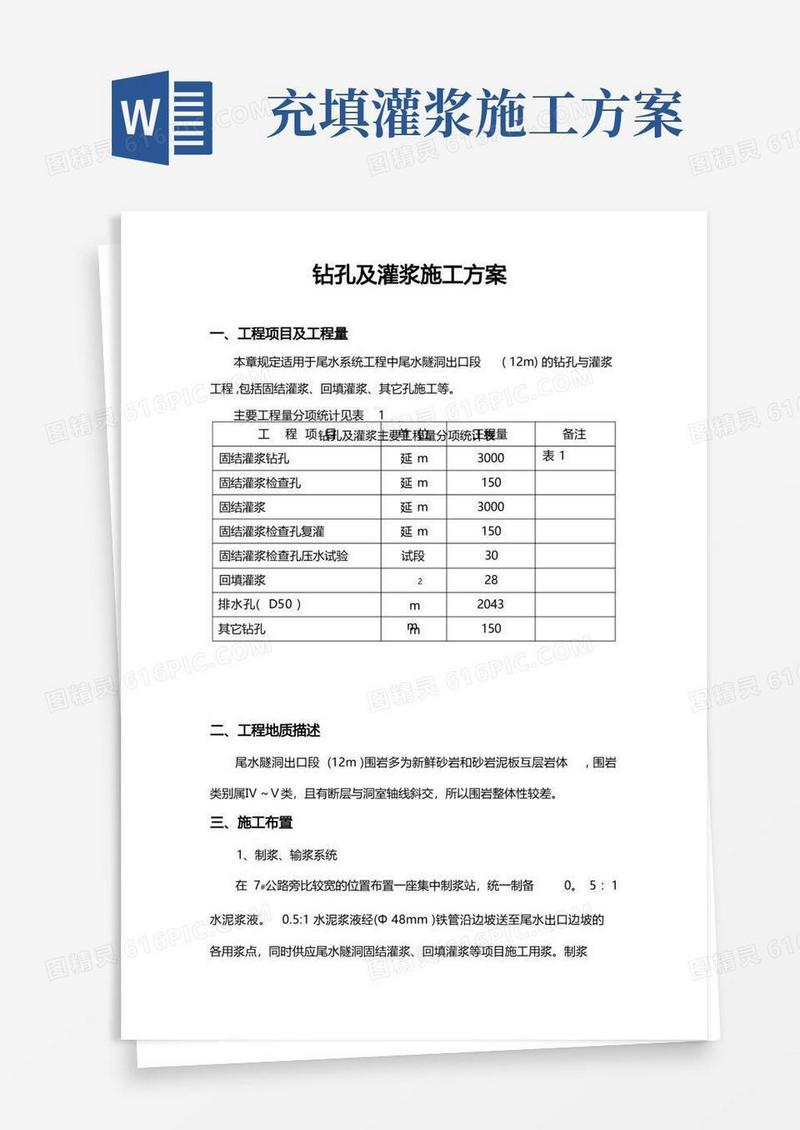 钻孔及灌浆施工方案