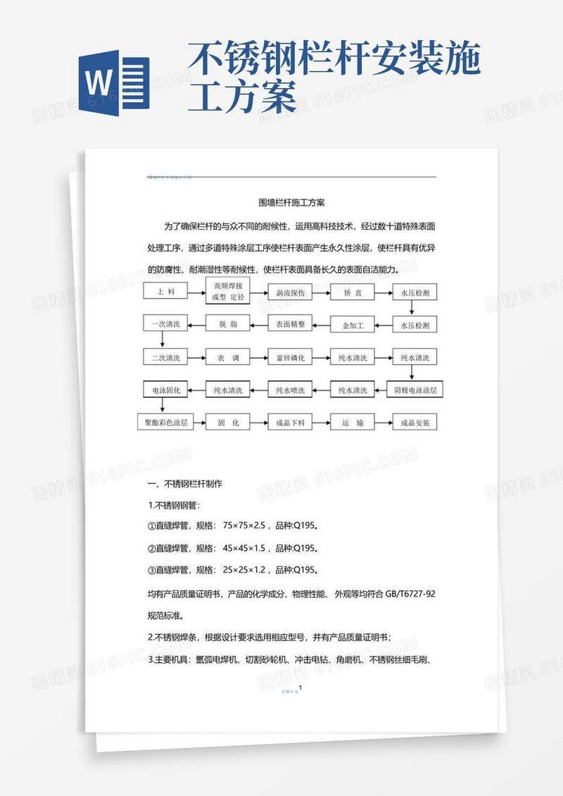 围墙栏杆施工方案