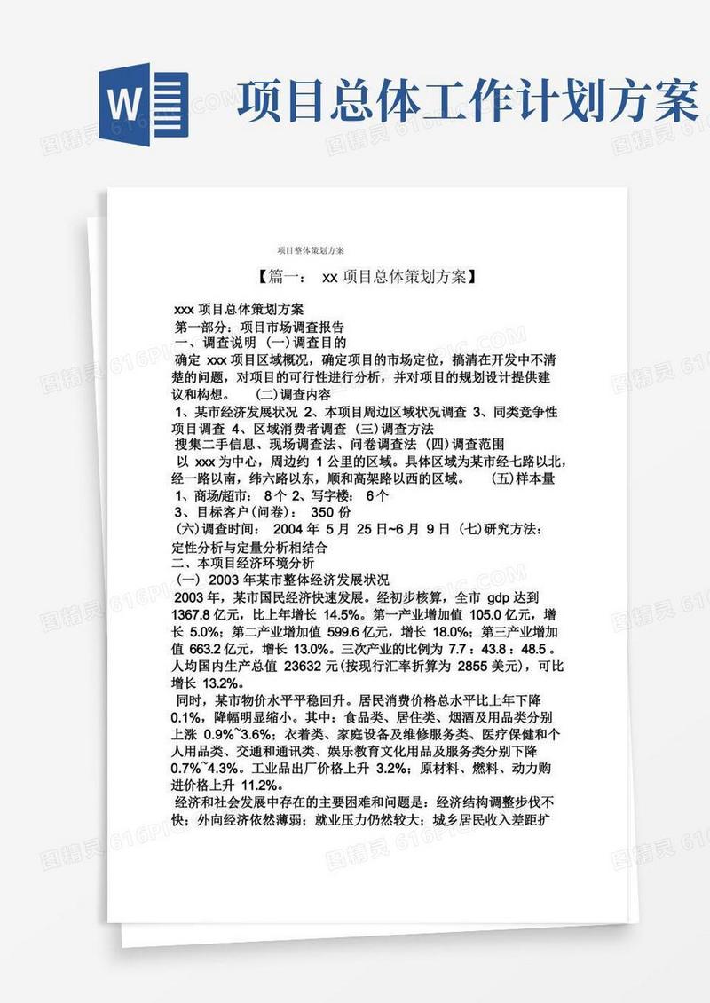 项目整体策划方案
