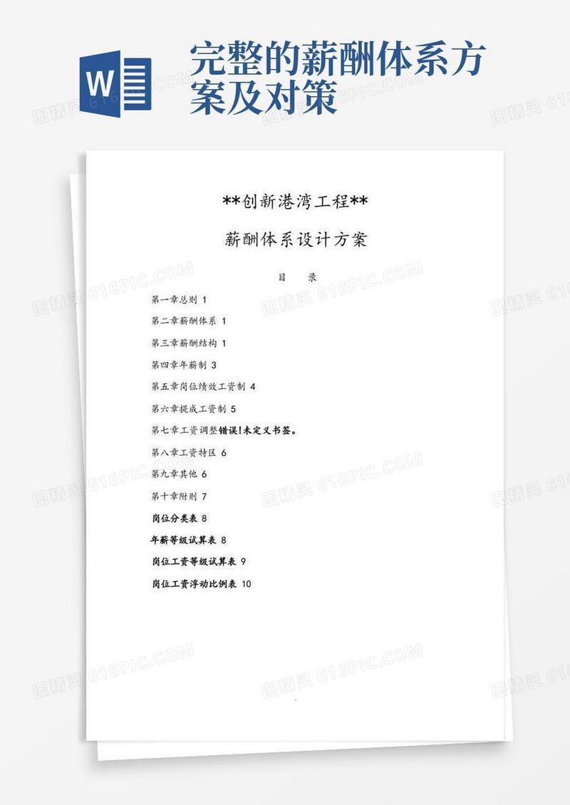 广西创新某某工程有限公司薪酬体系设计方案及对策汇总