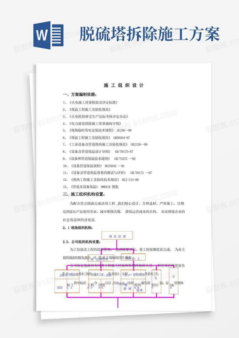 脱硫塔外保温施工方案