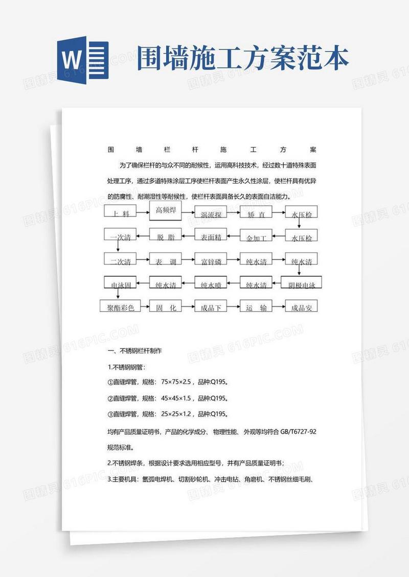 围墙栏杆施工方案