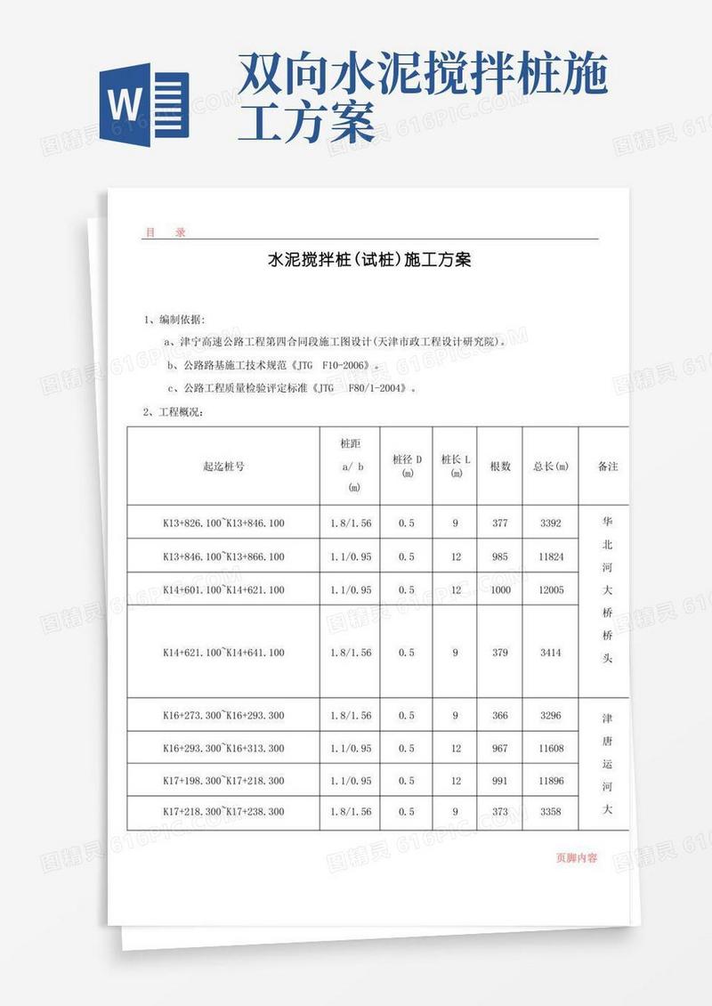 水泥搅拌桩(试桩)施工方案