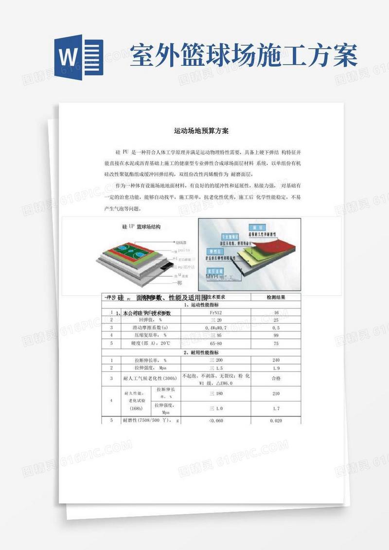 篮球场工程施工组织设计方案