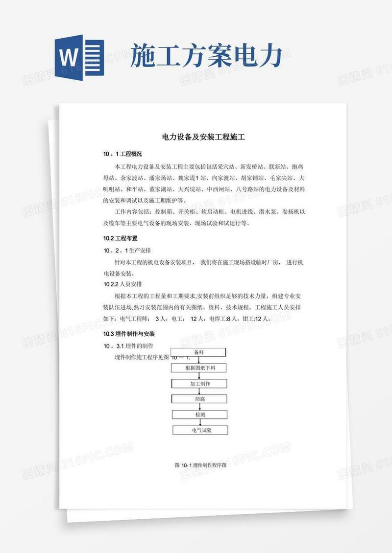 电力设备及安装工程施工方案
