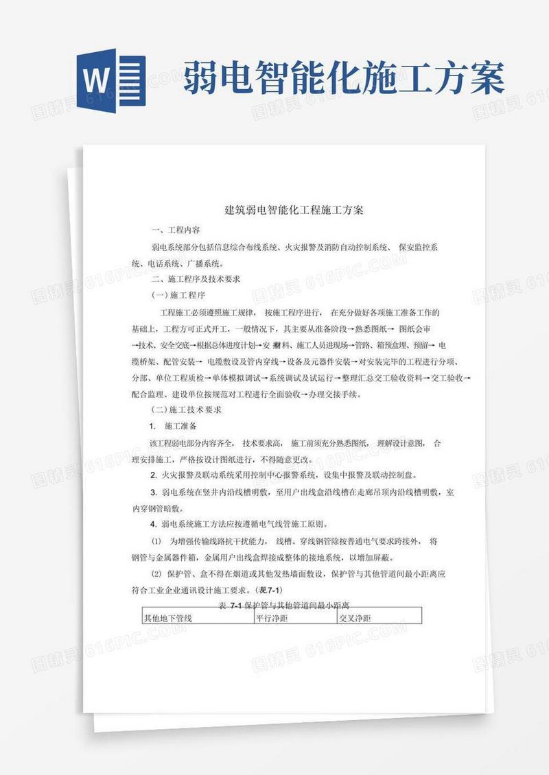建筑弱电智能化工程施工方案