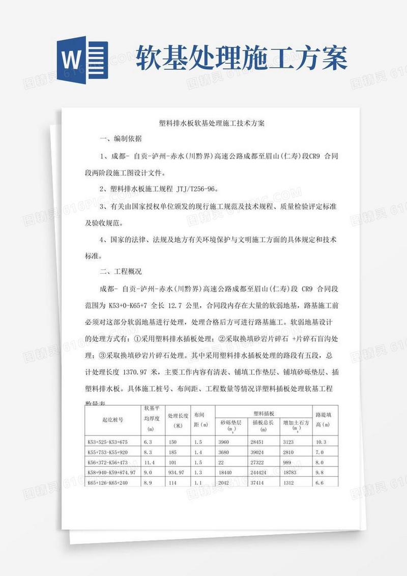 塑料排水板软基处理施工技术方案