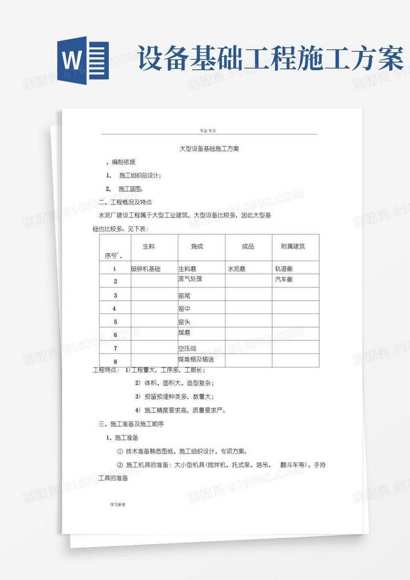 大型设备基础专项工程施工设计方案