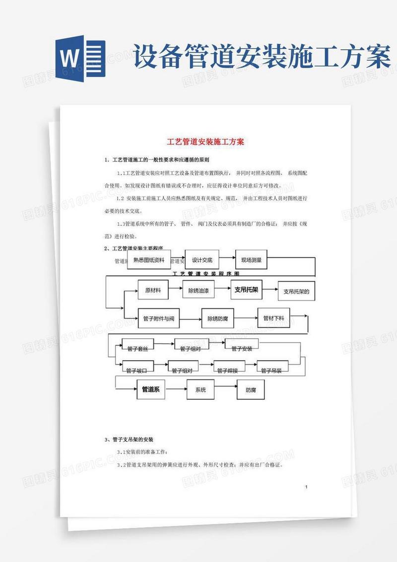 工艺管道安装施工方案免费下载