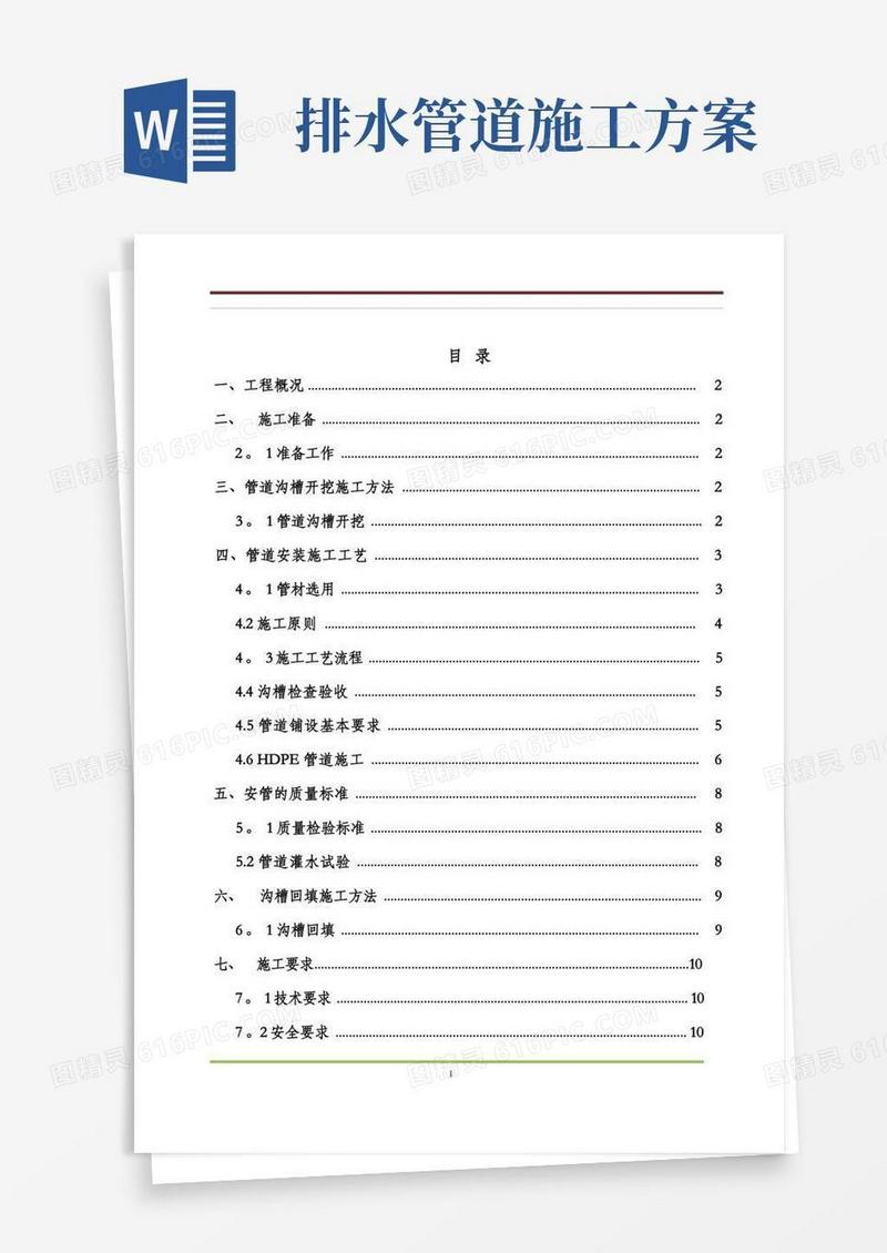 雨水排水管道施工方案
