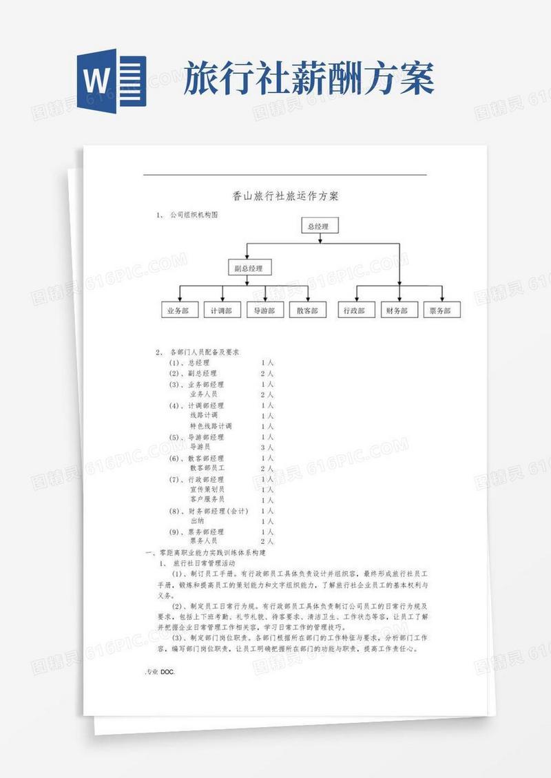 旅行社运作方案