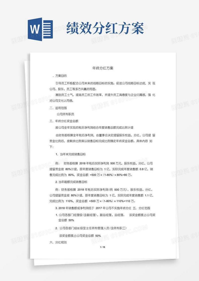 年终分红方案-员工利润分红方案