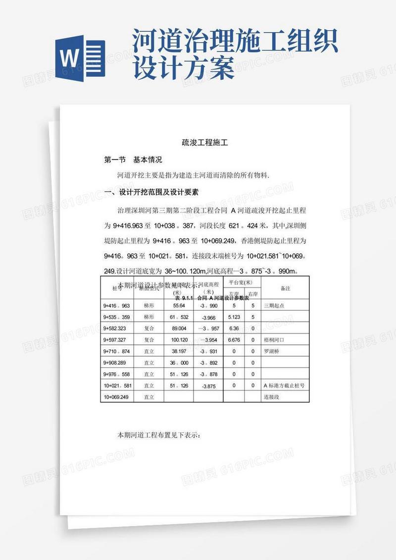 河道疏浚工程施工组织设计