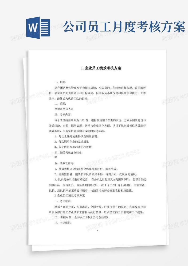 企业员工绩效考核方案5篇(最新)