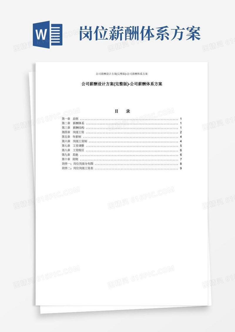 公司薪酬设计方案(完整版)-公司薪酬体系方案