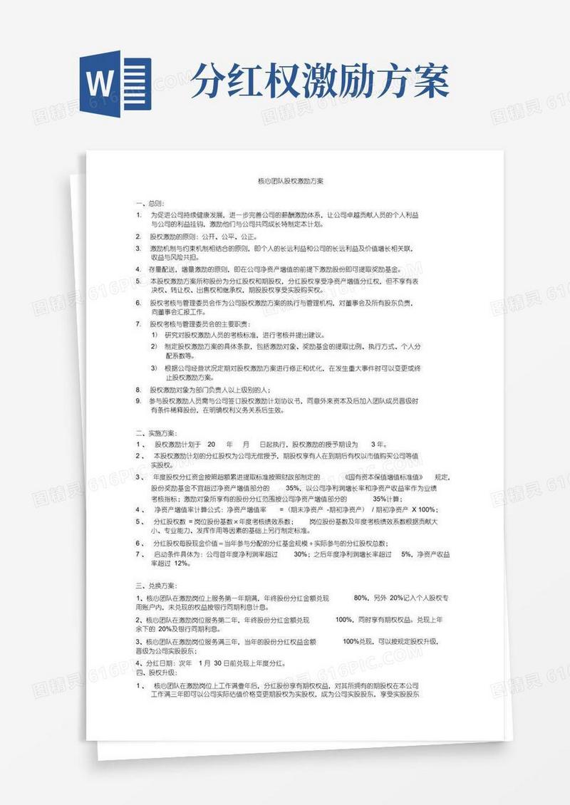 股权激励分配方案