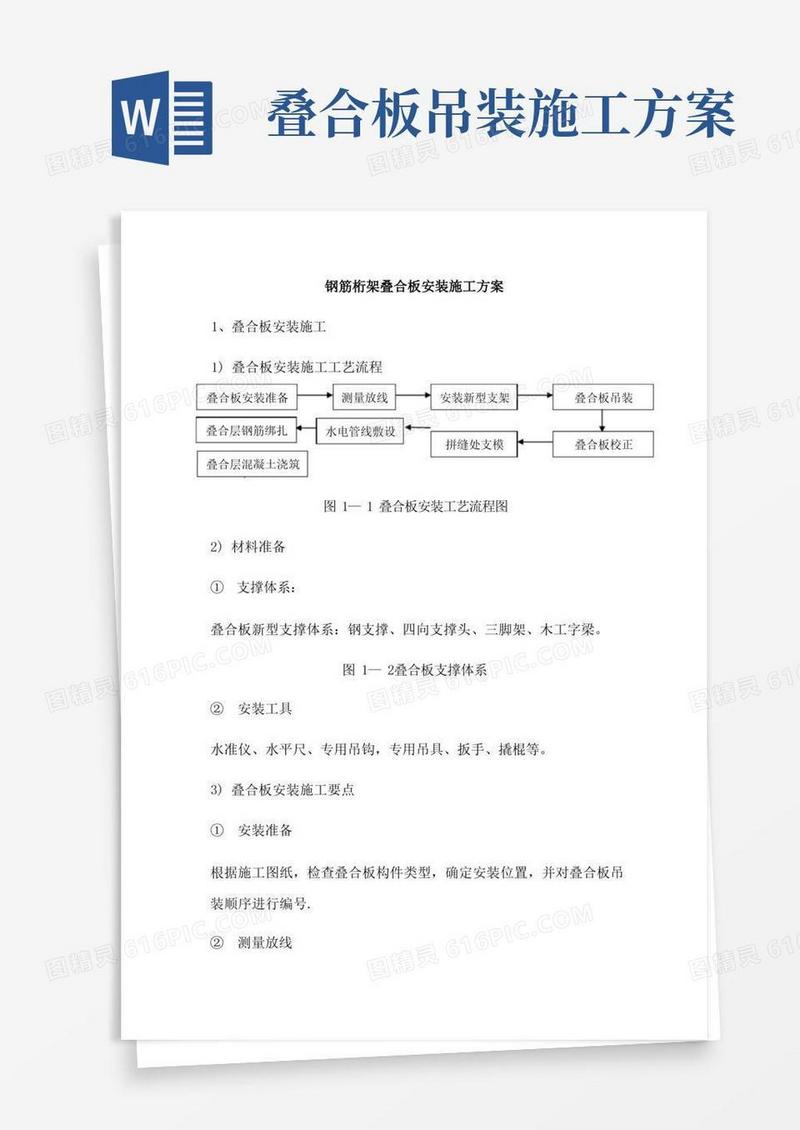叠合板安装施工方案
