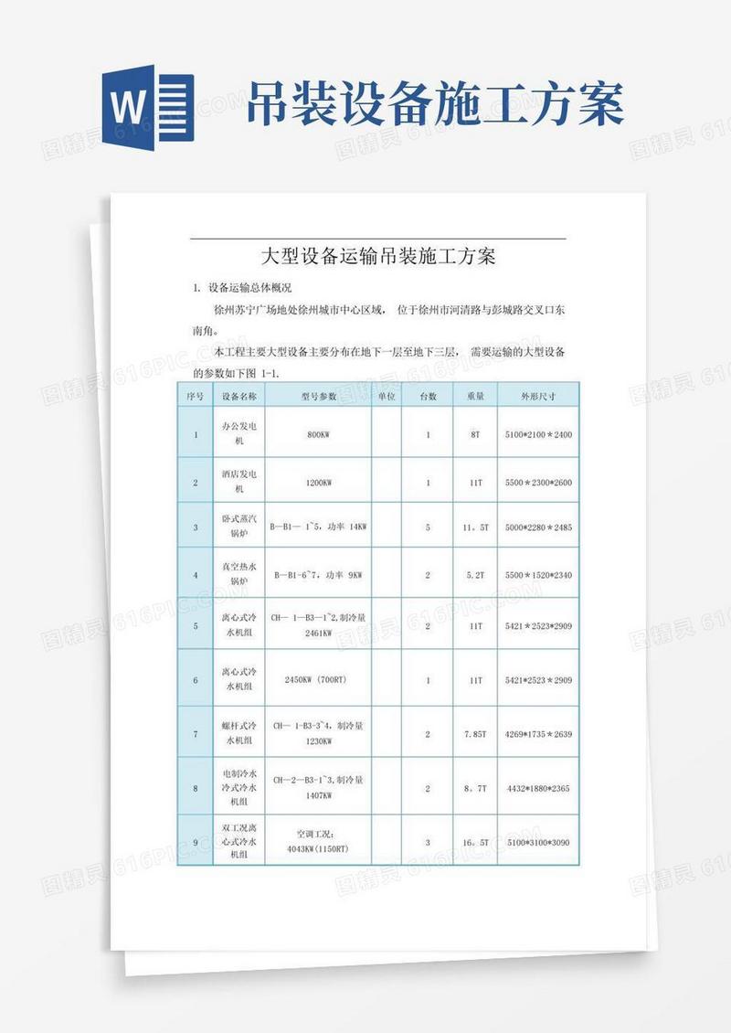大型设备运输吊装施工方案