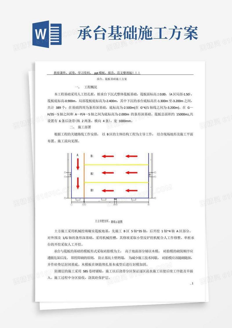 承台、筏板、基础施工方案