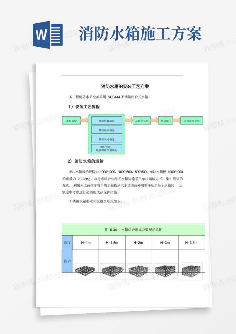 消防水箱的安装工艺方案