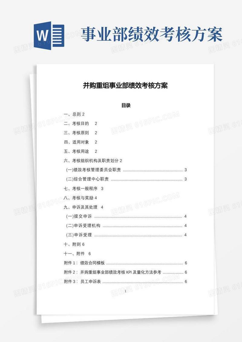 并购重组事业部绩效考核方案-上传