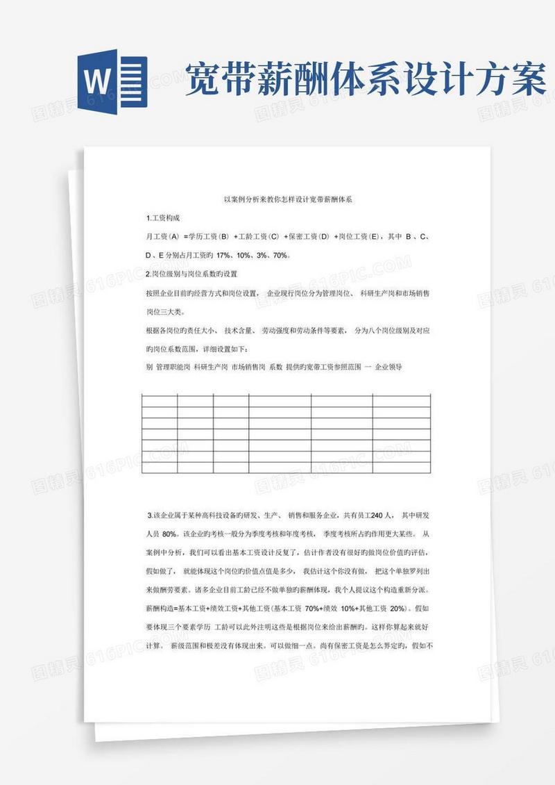 以案例分析来教你如何设计宽带薪酬体系