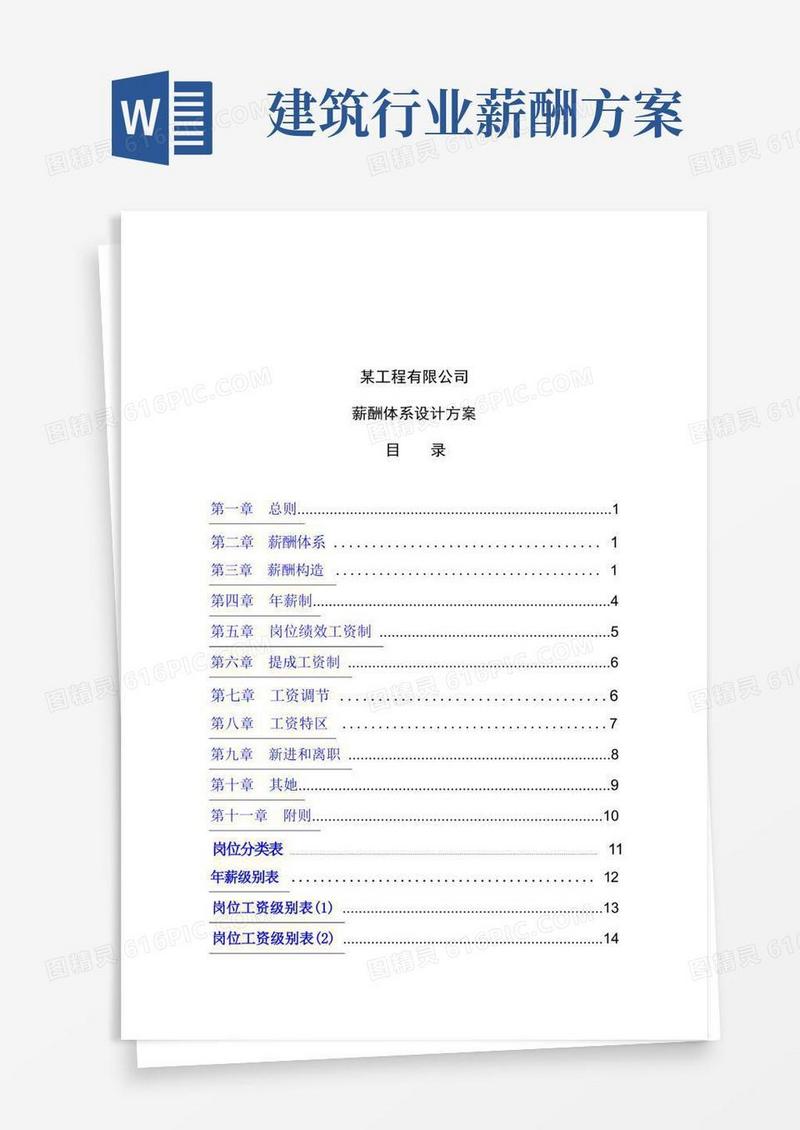 建筑工程设计工程公司薪酬体系设计方案