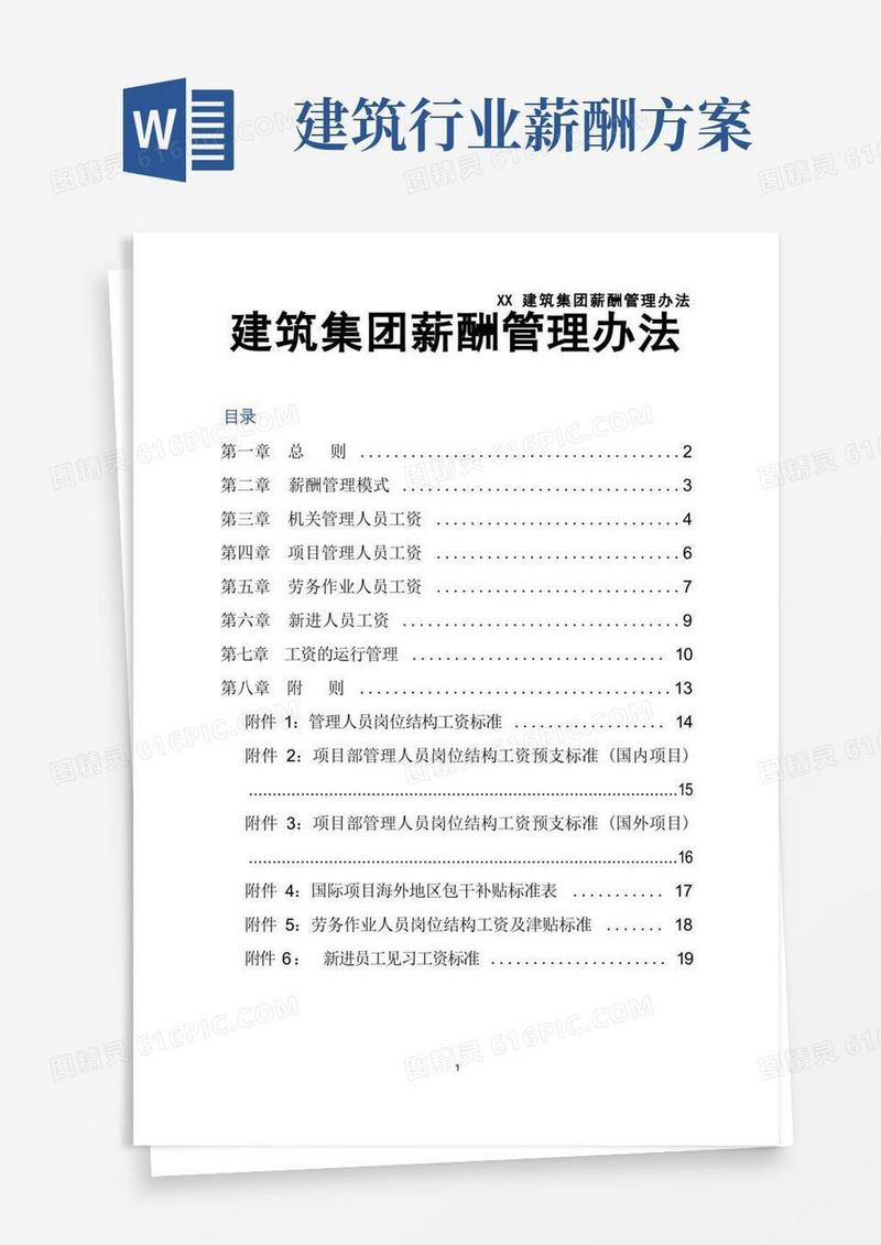 建筑集团薪酬管理办法