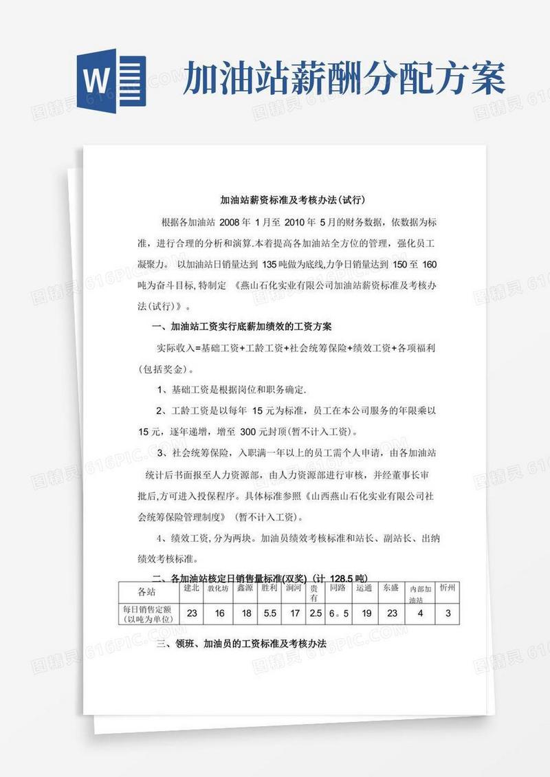加油站薪资标准及考核办法.