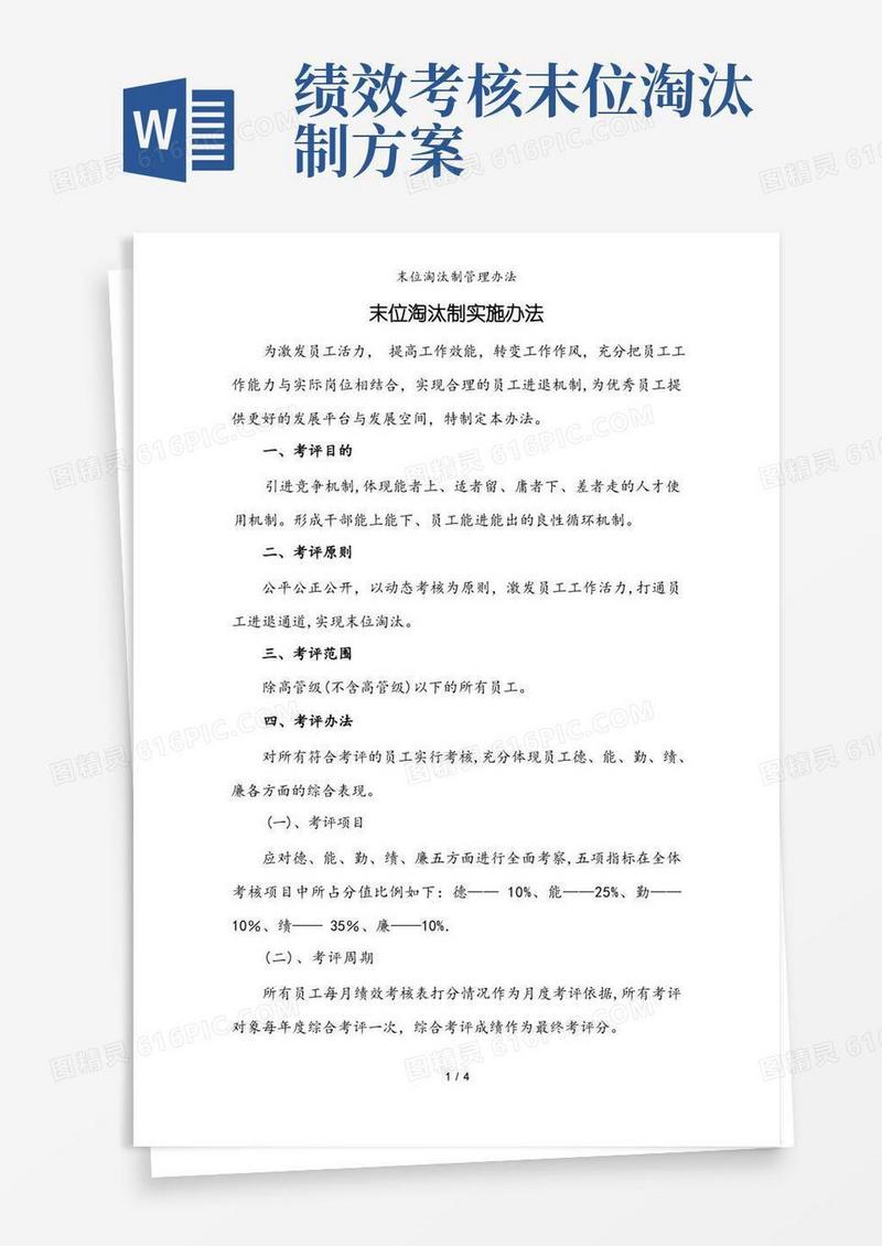 末位淘汰制管理办法