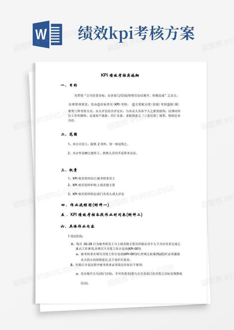 KPI绩效考核实施细