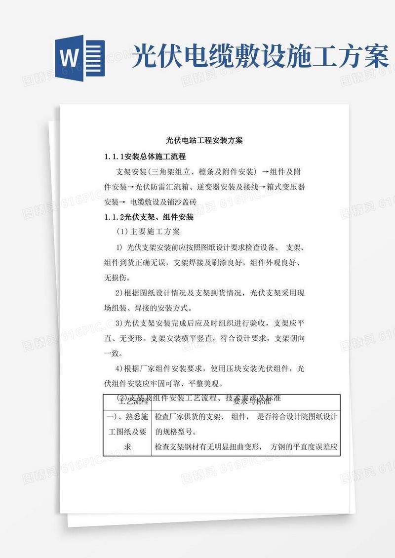 光伏电站工程安装方案