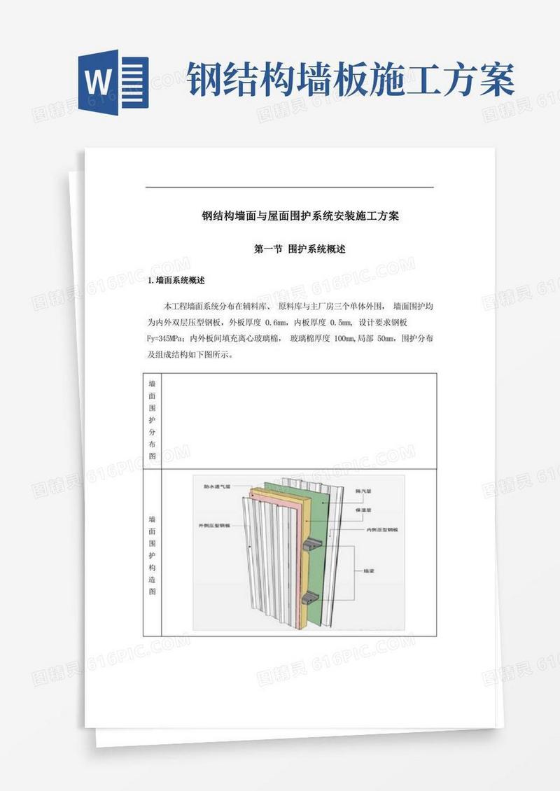钢结构墙面与屋面围护系统安装施工方案