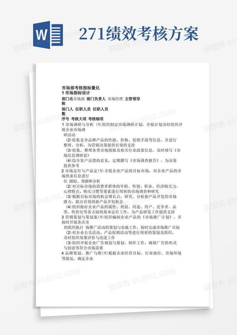 KPI绩效考核量化考核制度