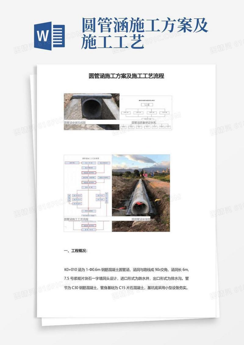 圆管涵施工方案及施工工艺流程