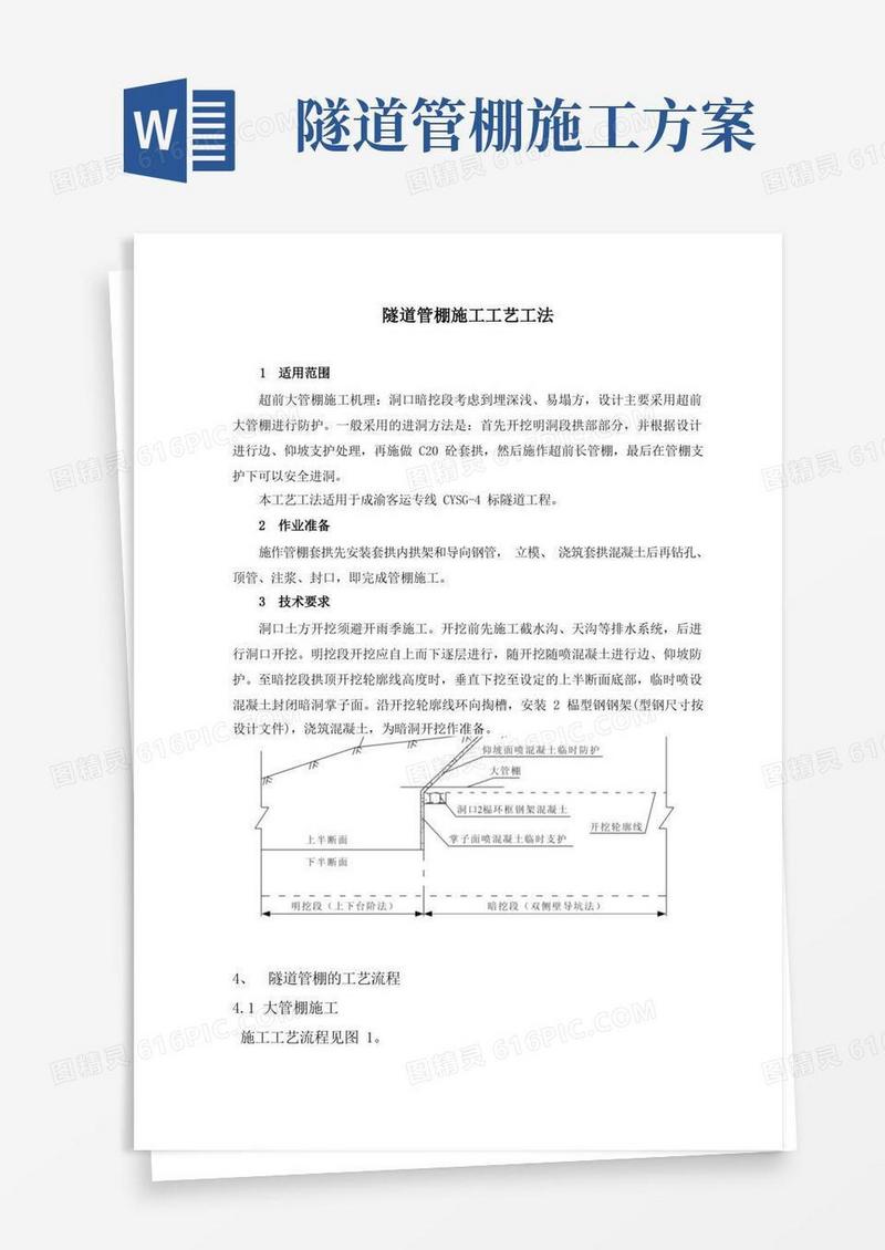 管棚施工工艺工法