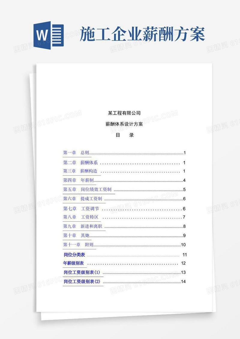 建筑工程设计工程公司薪酬体系设计方案