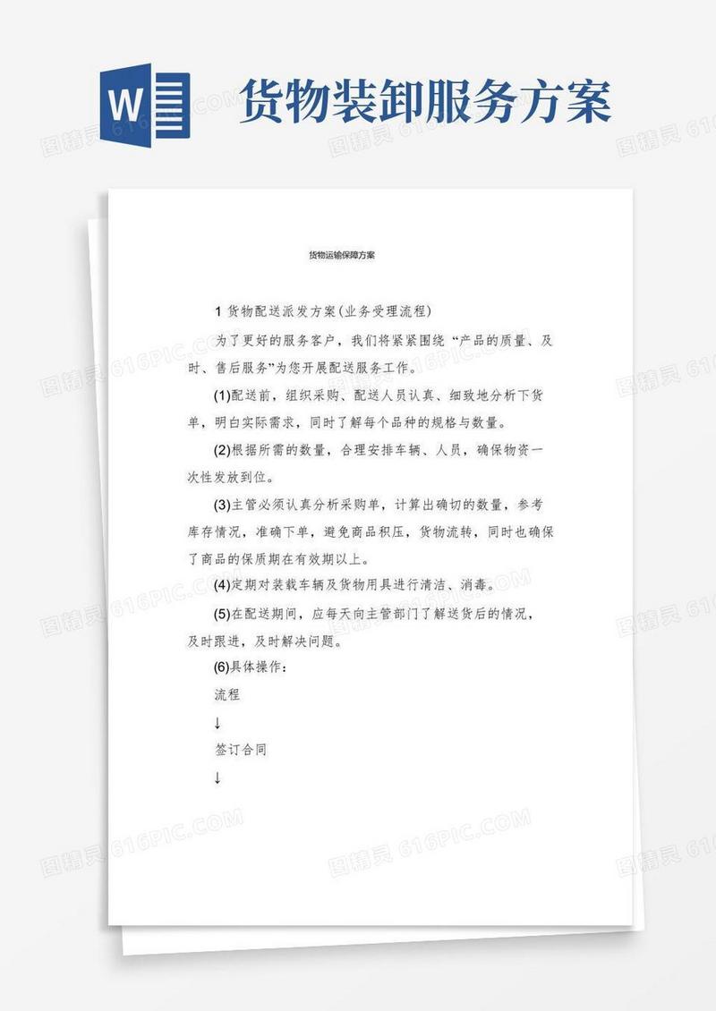 货物运输保障方案
