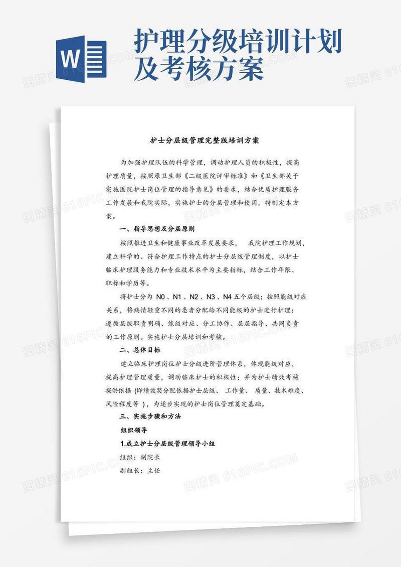 护士分层级管理完整版培训方案