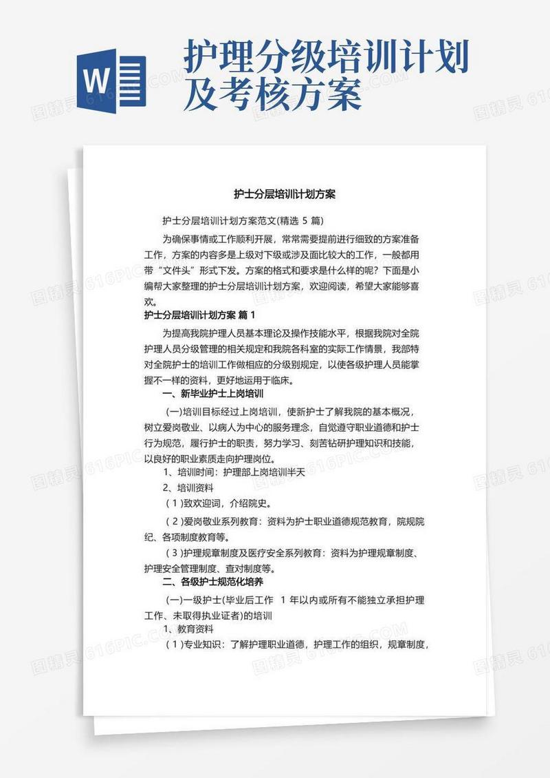 护士分层培训计划方案范文（精选5篇）