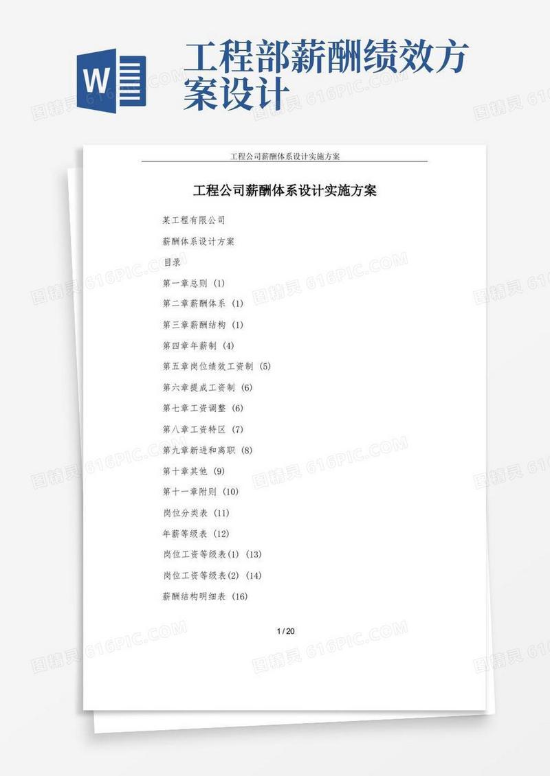 工程公司薪酬体系设计实施方案