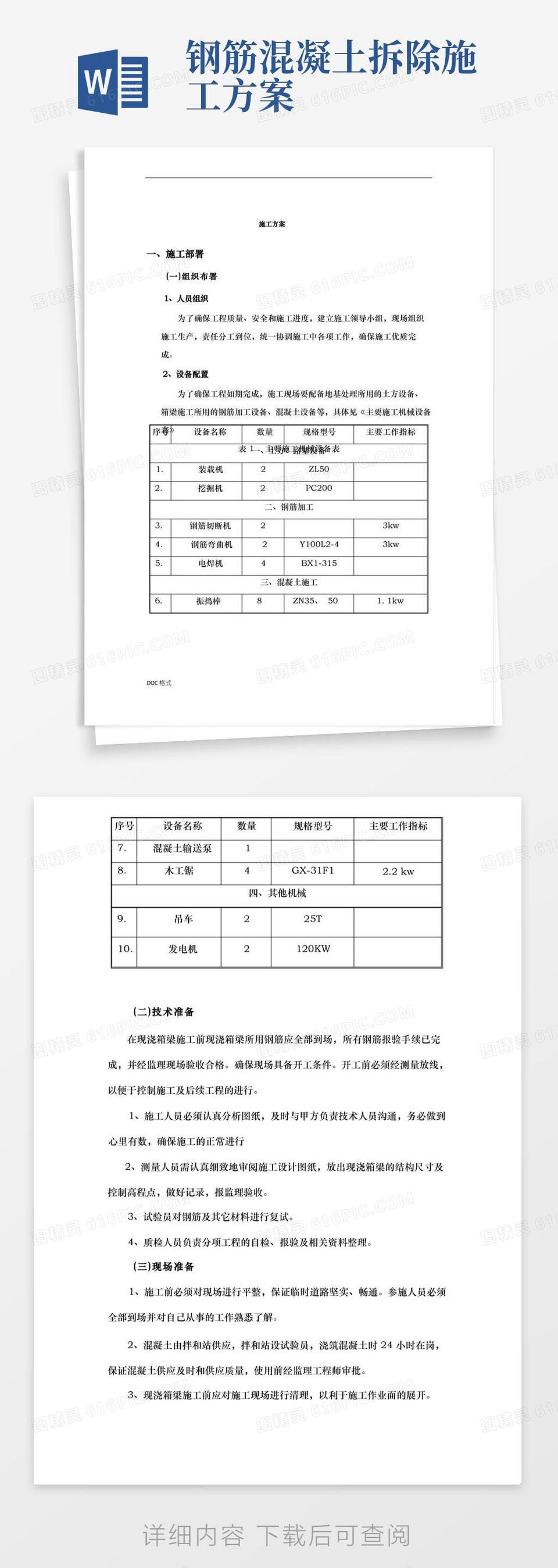 钢筋混凝土工程施工组织设计方案