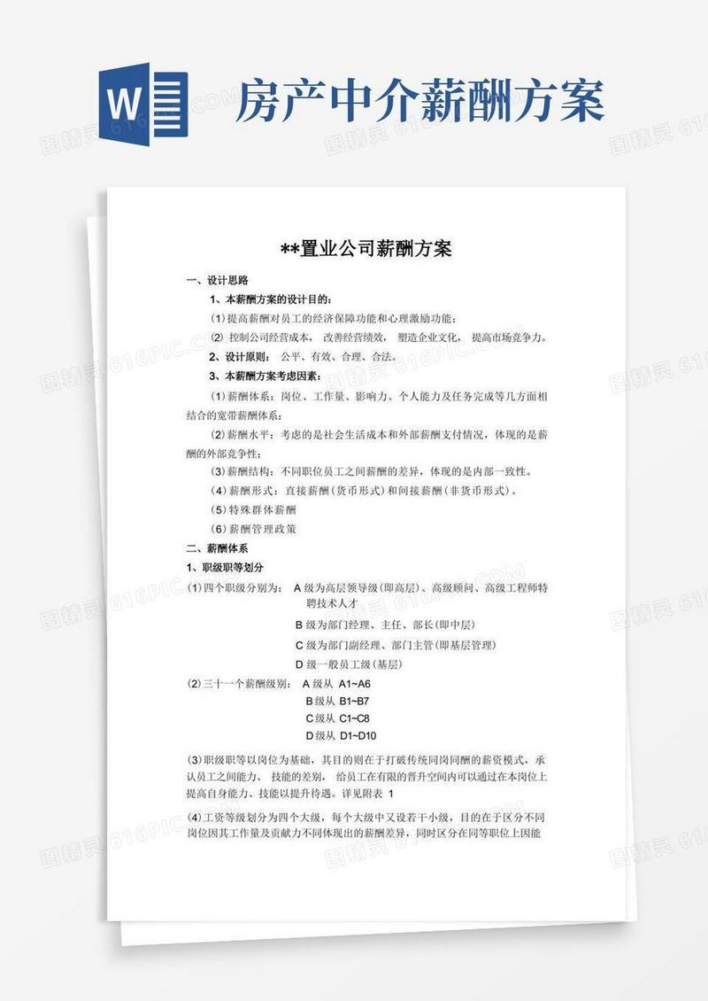 某房地产公司薪酬方案(1)