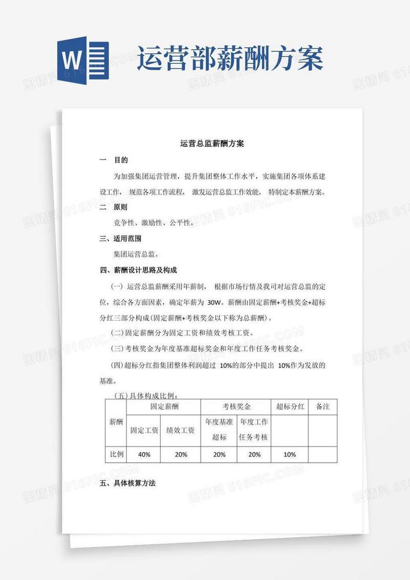 运营总监薪酬方案