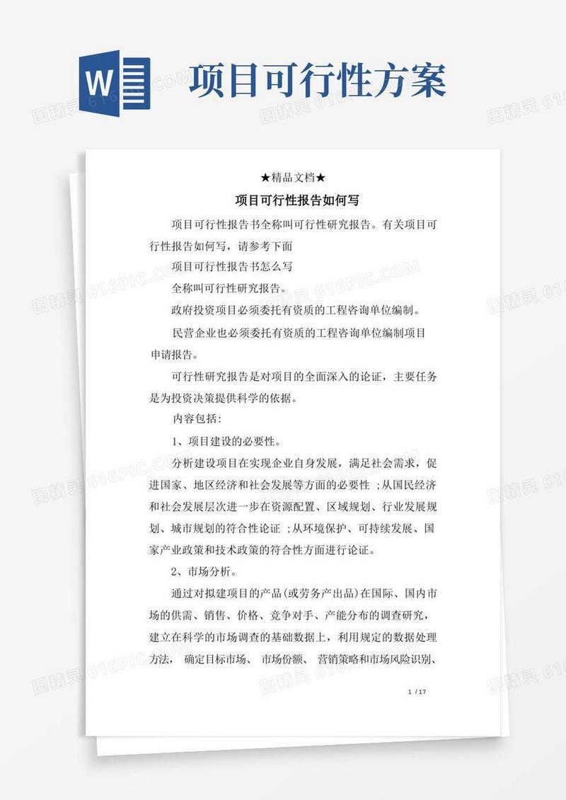 项目可行性报告如何写