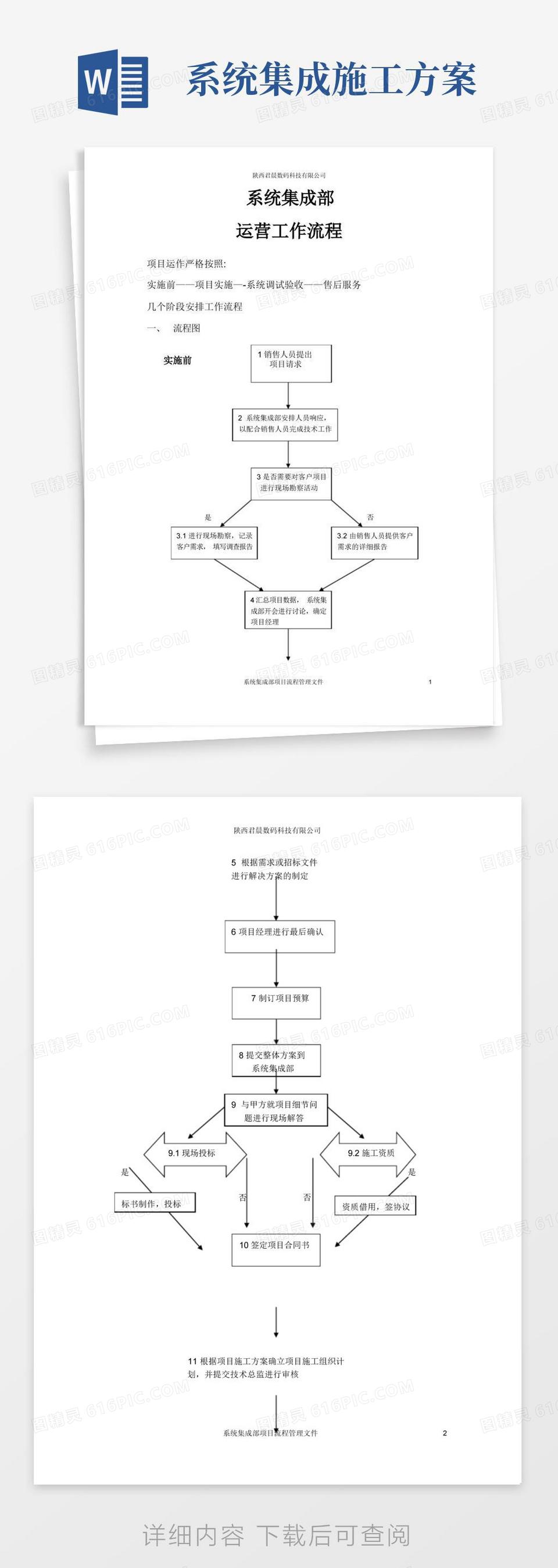 系统集成项目工作流程及管理