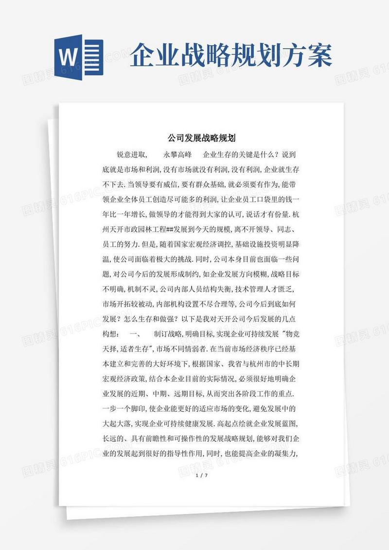 公司发展战略规划-范文