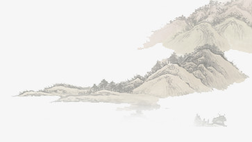 远处的山水墨背景手绘山水