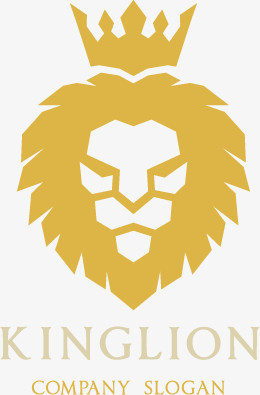 矢量金色商标LOGO国王狮子