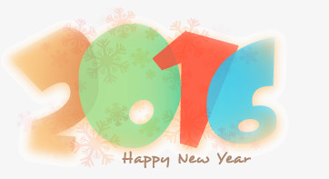 2016彩色字体设计新年快乐